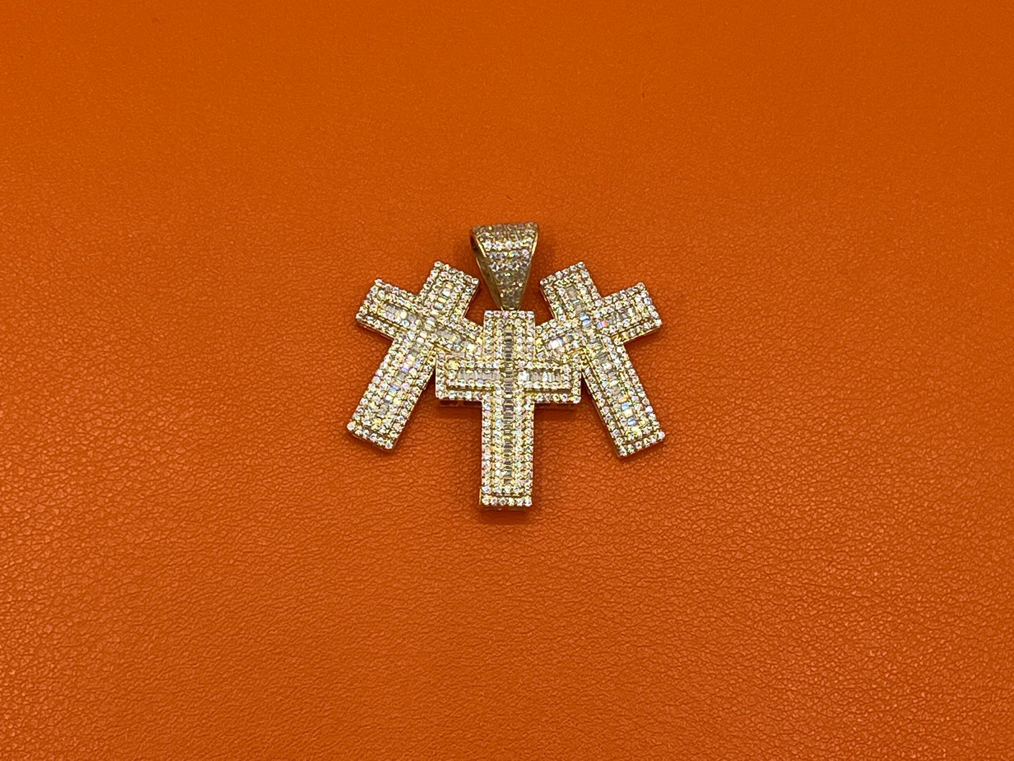 14K Triple Cross Pendant