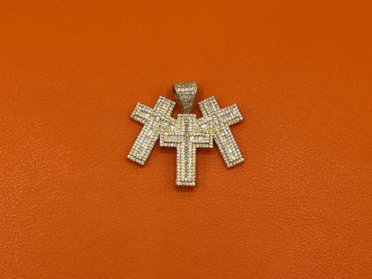 14K Triple Cross Pendant