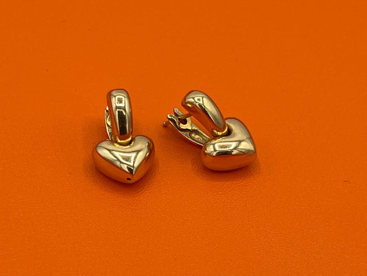 14K Bubble Heart Shaped Earrings